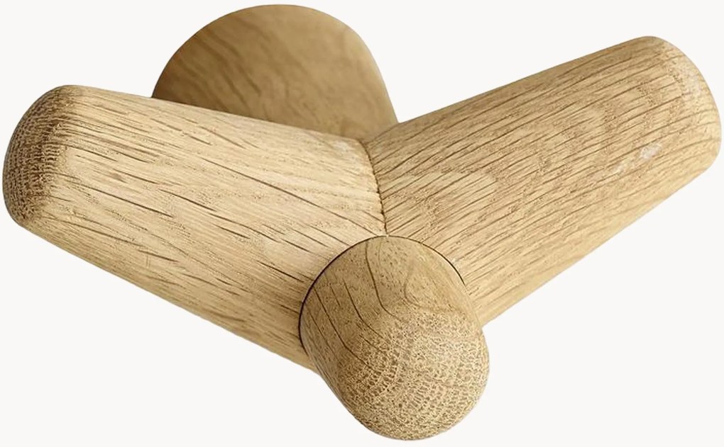 Háčiky na kabáty z dubového dreva Tail, 4 ks