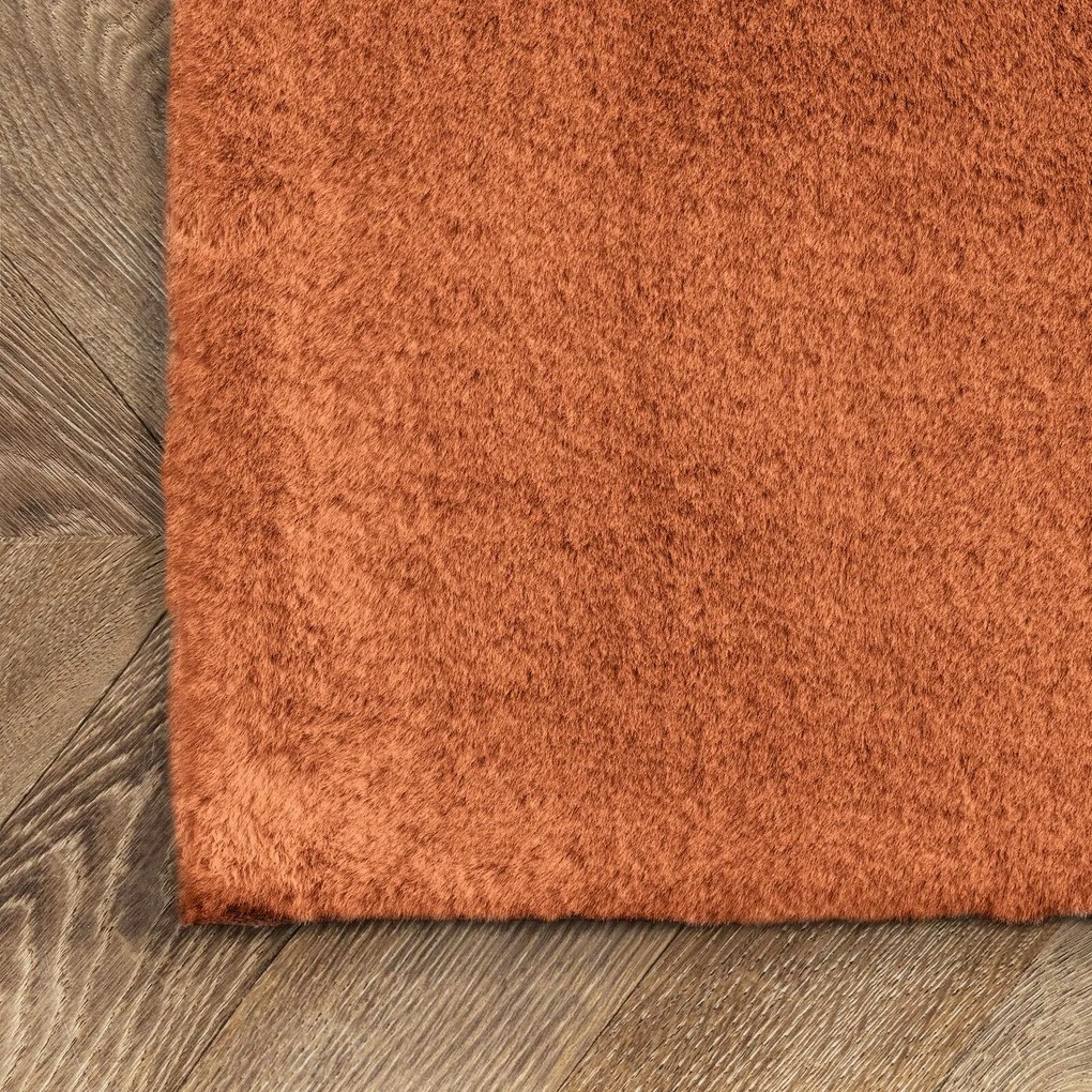 Tutumi Rea, Jedwabisty Wysoki Dywan Rabbit Brick-red, SHG-08801