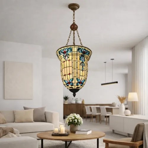 Luxus luster Tiffany závesná lampa BELL Ø41CM 5KG