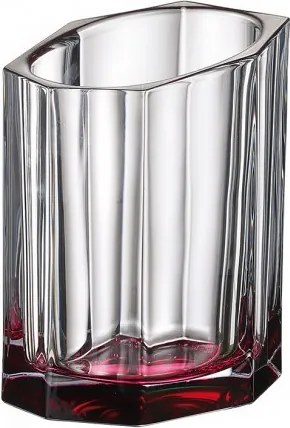 KRIŠTÁĽOVÁ VÁZA BOHEMIA BAZALT PINK BOTTOM 200MM