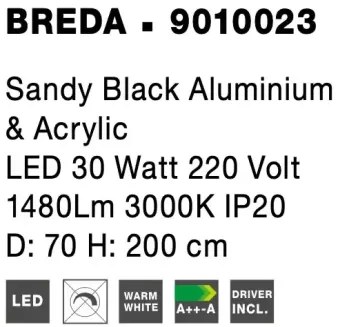 LED luster Breda 70 čierne