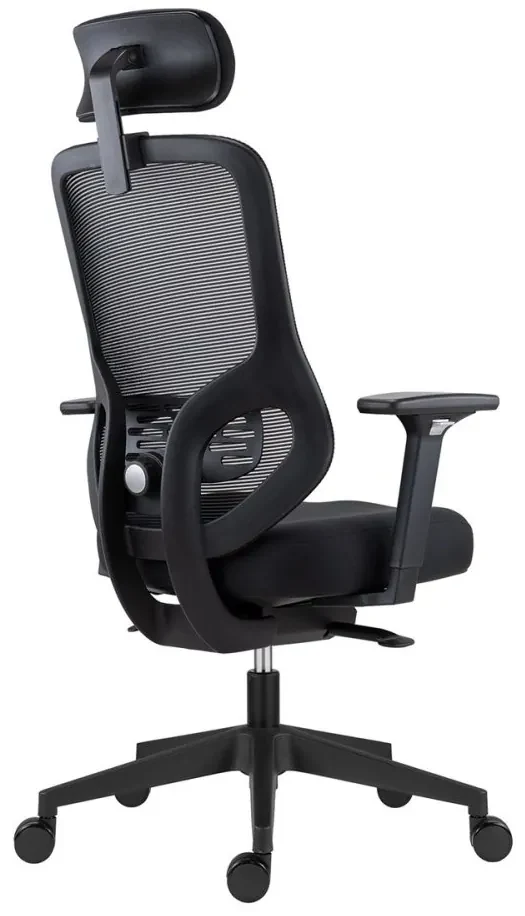 Kancelárska ergonomická stolička ATOMIC — sieť / látka, čierna, nosnosť 130 kg