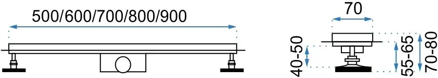 Rea Pro, lineárny odtokový žľab 90cm GREEK, zlatá lesklá, REA-G8030