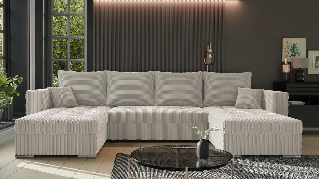 Rohová sedačka Josie U (béžová). Akcia -21%. Vlastná spoľahlivá doprava až k Vám domov. 1133173