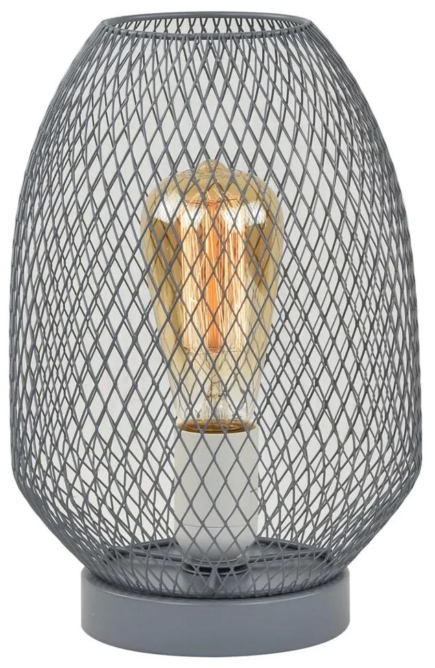 Stolná lampa, kov/sivá, ANLEY