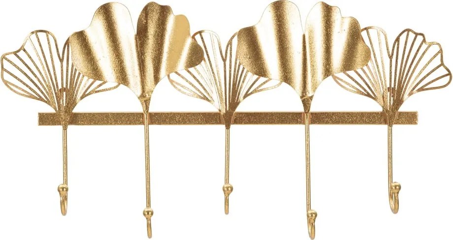 Kovový nástenný vešiak v zlatej farbe Leaves - Mauro Ferretti