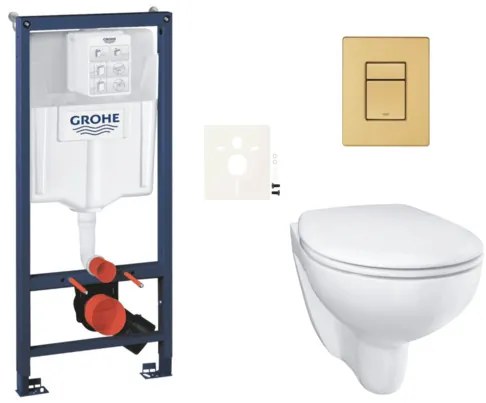 Závesný wc set do ľahkých stien / predstenová montáž GROHE Bau Ceramic SIKOGRSBAUSCGN0, 1 ks