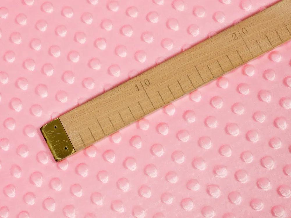 Biante Detské posteľné obliečky do postieľky Minky 3D bodky MKP-011 Svetlo ružové Do postieľky 100x135 a 40x60 cm