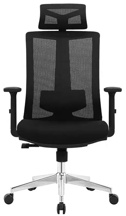 Kancelárska ergonomická stolička Neoseat SABRINA — sieť / látka, čierna, nosnosť 150 kg