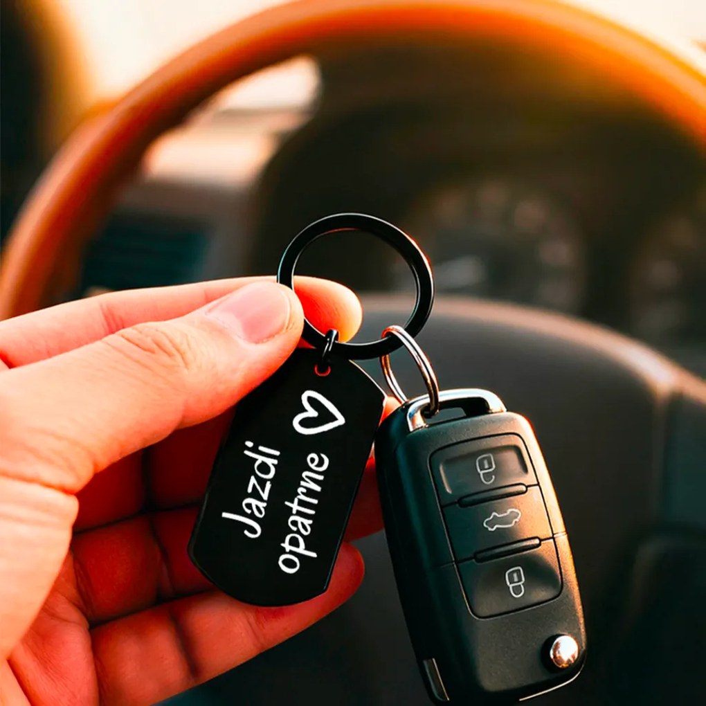 Ahome Krásna kovová kľúčenka - Jazdi opatrne Vyberte farbu: Rose gold