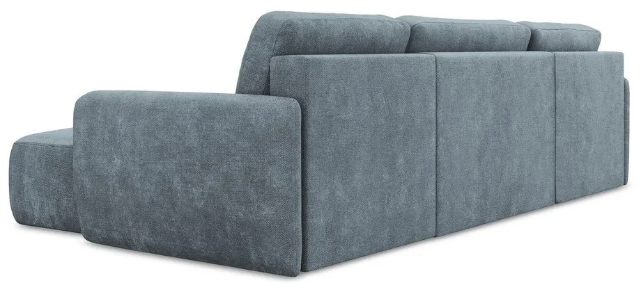 Sivomodrá ženilková rozkladacia/s úložným priestorom rohová pohovka (do tvaru "U") Lilo – Makamii