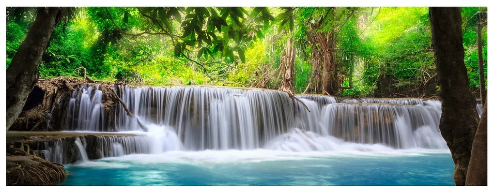 Gario Fototapeta Číry vodopád v džungli Veľkosť: 110 x 200 cm, Materiál: Samolepiaca