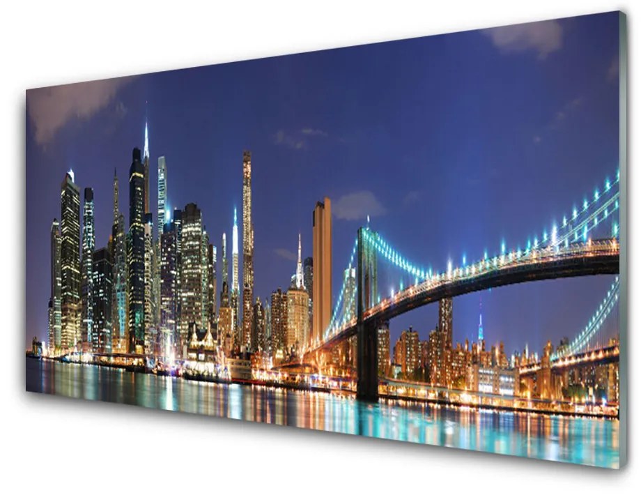 Obraz na akrylátovom skle Most mesto architektúra 120x60 cm