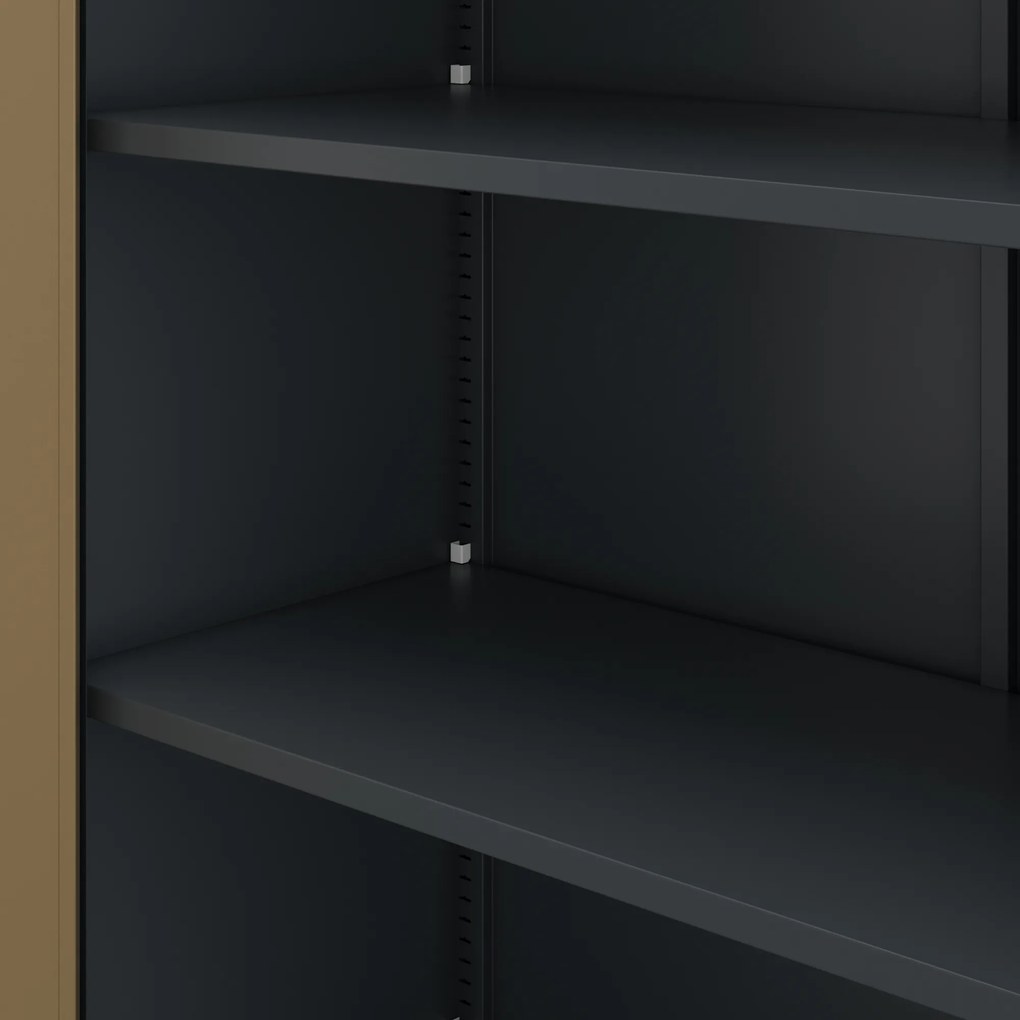 Kovová kancelárska skriňa na dokumenty, antracitová/orechová, 450x1850x400 mm: ALEX Eco Design