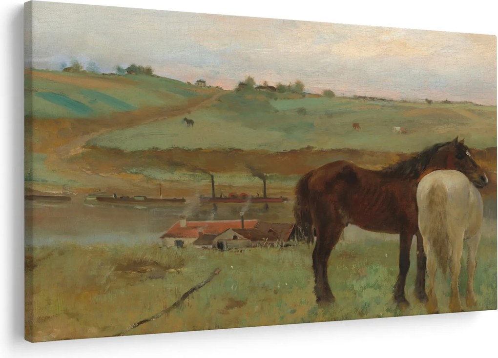 Obraz - Edgar Degas, Horses in a Meadow, reprodukcia (90x60 cm)
