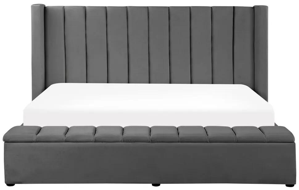 Manželská posteľ 160 cm NAIROBI (textil) (sivá) (s roštom). Vlastná spoľahlivá doprava až k Vám domov. 1018529