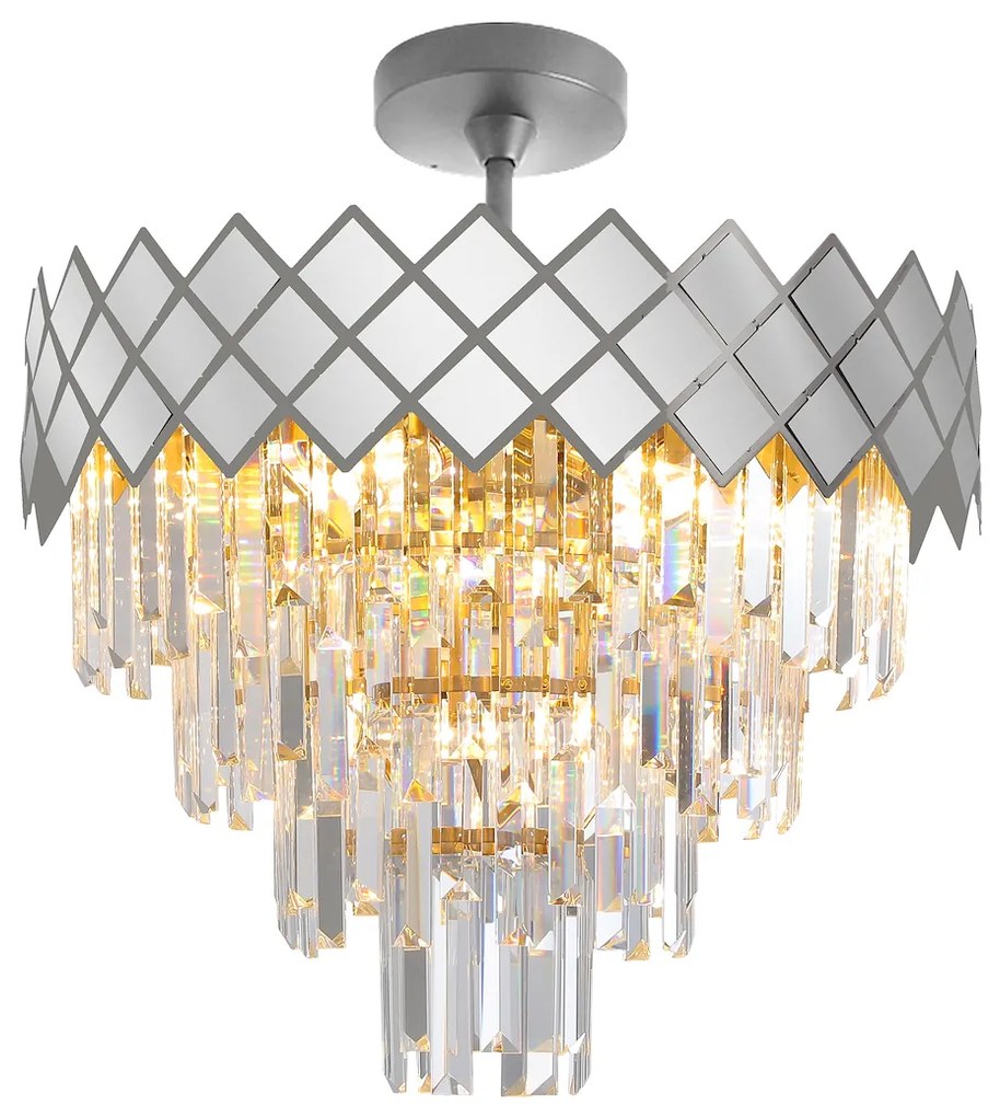 Luster Carisma, 1x krištáľové/chrómové kovové tienidlo, (fi 50cm), ch