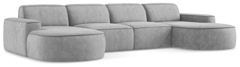 Svetlosivá ženilková rohová pohovka (do tvaru "U") Omao – Makamii