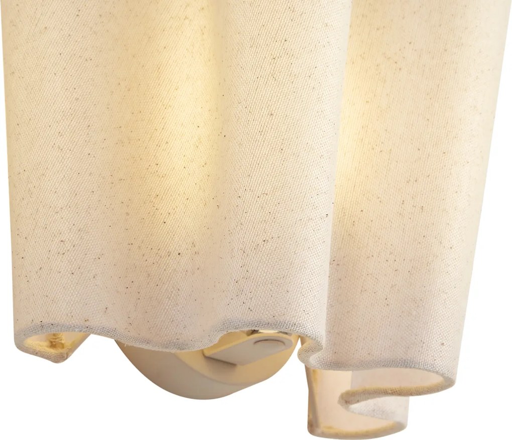 Nástenná lampa Japandi béžová s ľanom 20 cm - Oyster