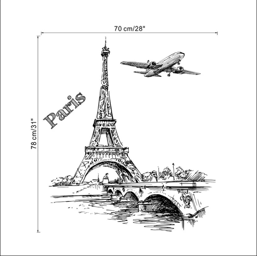 50x70cm Paríž 3 - nálepka na stenu