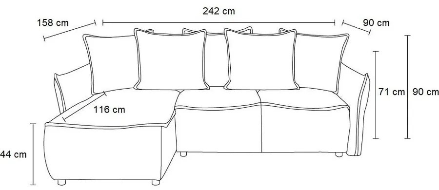 Tyrkysovomodrá rozkladacia rohová pohovka (ľavý roh) Leon – Bobochic Paris