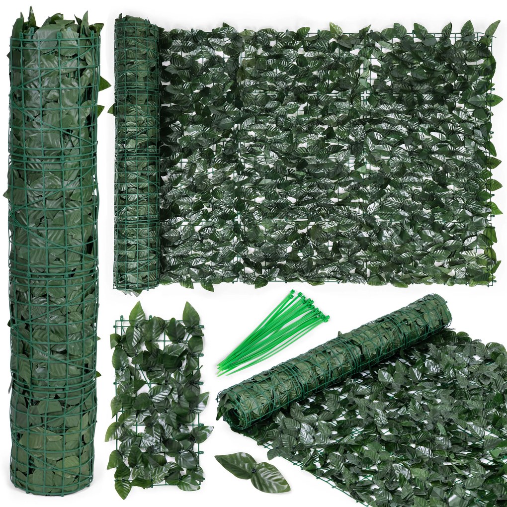 MULTI GARDEN Maskovacia stena 300x100 cm , umelý živý plot - brečtanovo zelená