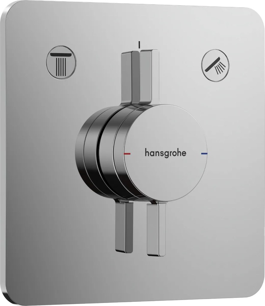 Hansgrohe DuoTurn Q, batéria pod omietku pre 2 spotrebiče, chrómová, HAN-75414000