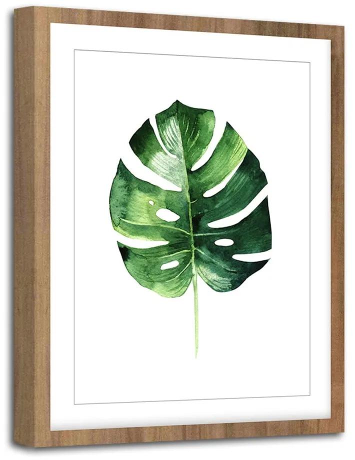 Obraz Styler Modernpik Greenery Wooden Monstera, 30 × 40 cm