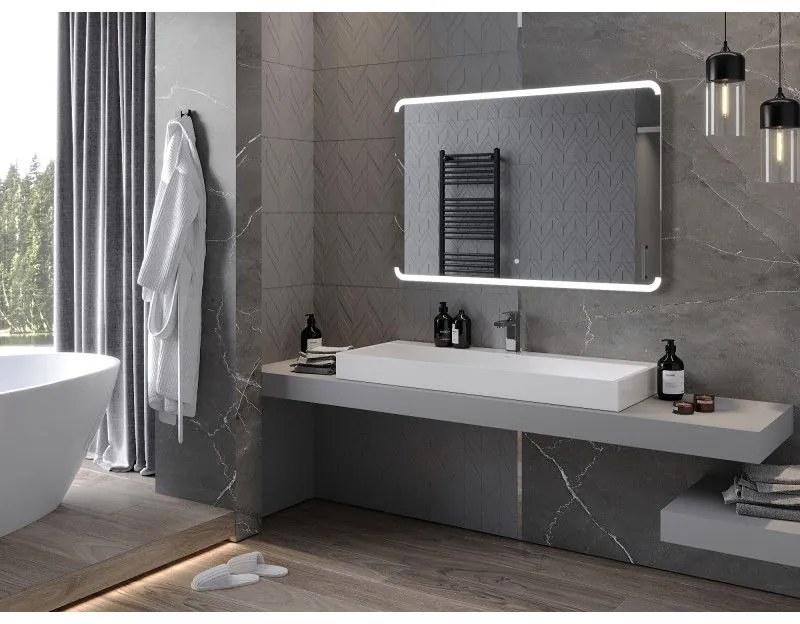 Mexen Nida, LED kúpeľňové zrkadlo s podsvietením 120x80 cm, 6000K, ochrana proti zahmlievaniu, 9806-120-080-611-00