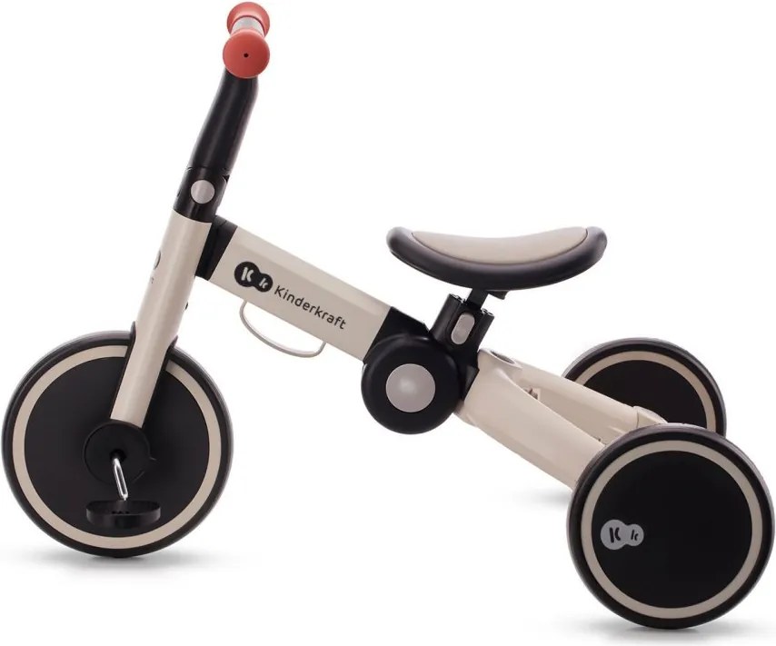 Kinderkraft 4TRIKE – 3v1 trojkolka a odrážadlo, striebornosivá