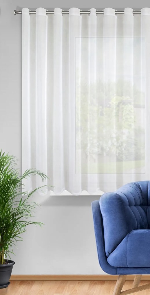 ZÁCLONA NA KRÚŽKOCH LUCY 300X150 CM BIELA