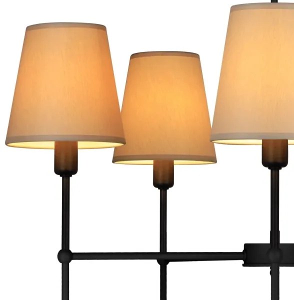 Luster na tyči MADELA 5xE14/40W/230V béžová/čierna