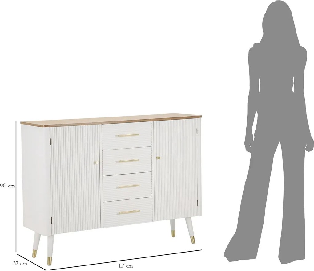 Komoda Matera 117 cm biela/hnedá