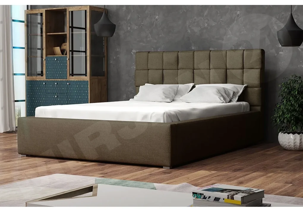 Čalúnená posteľ s rolovateľným roštom Kinec, Rozmer postele: 180x200, Dostupné poťahy: Malmo 13 376