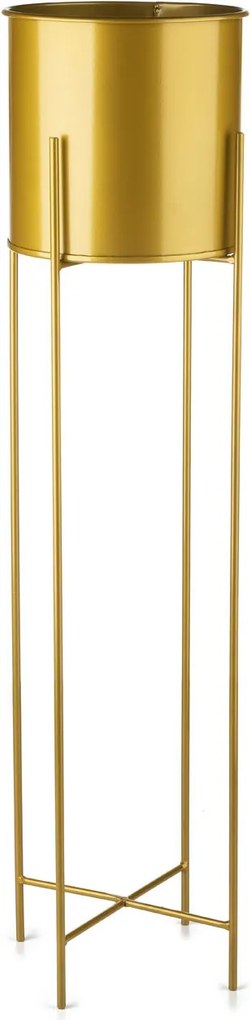 KOVOVÝ KVETINÁČ SO STOJANOM GOLDEN 95X21 CM ZLATÁ
