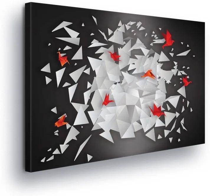 GLIX Obraz na plátne - Triangular Swirl on Black Background 100x75 cm