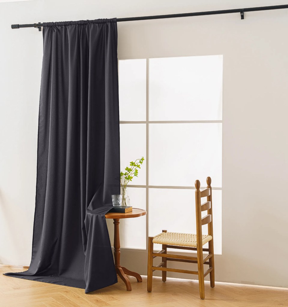 Záves OXFORD LIGHT 140x250 cm, tmavosivý Zavesenie: Riasiaca páska