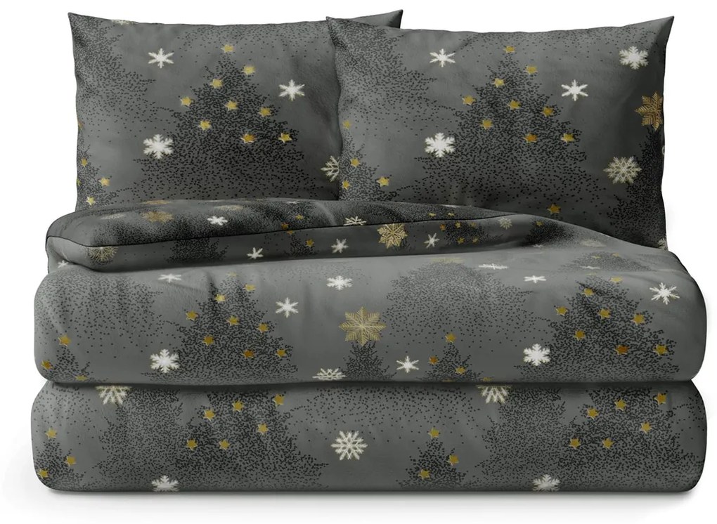 AmeliaHome Flanelová posteľná bielizeň Silentnight II sivá, velikost 160x200+70x80*2