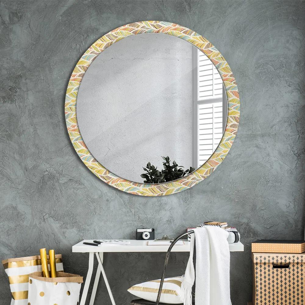 Okrúhle dekoračné zrkadlo s motívom Abstraktný fi 100 cm