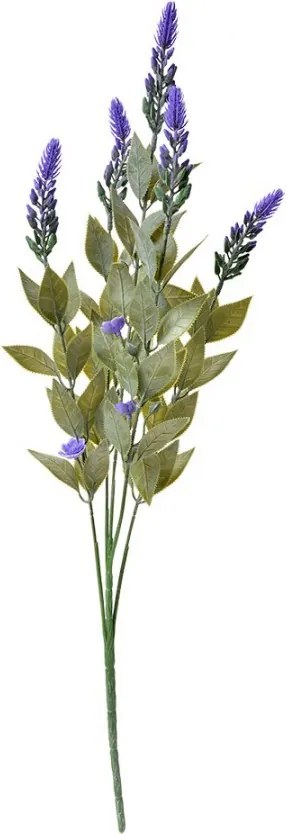 Dekorácia zelená umelá rastlina s fialovými kvietkami - 10*6*62 cm