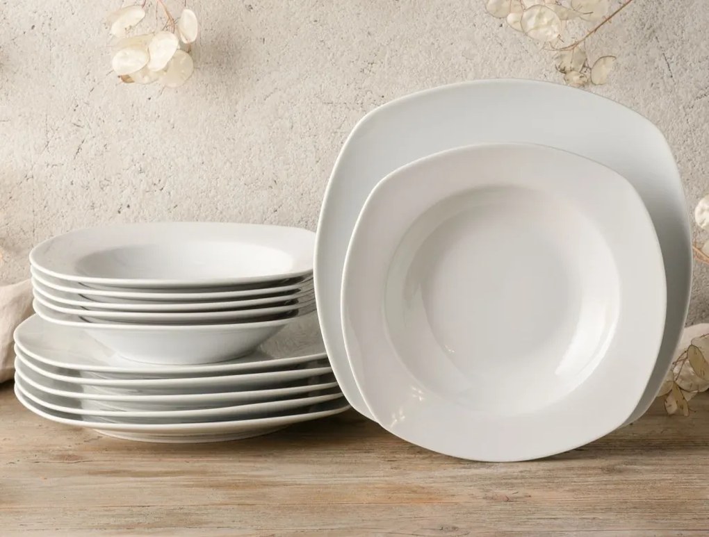 Jedálenský servis (12 dielov) Amelie, biely