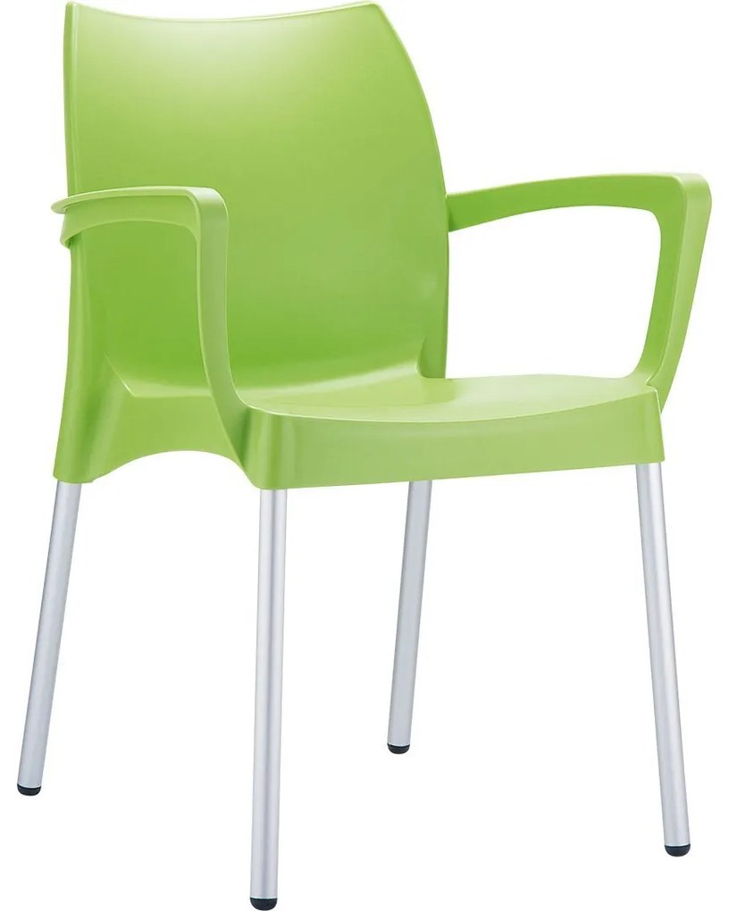 DOLCE záhradná stolička s podrúčkami light green