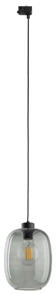 Luster na lanku do 3-fáz. lištov. systému ELIO 1xE27/15W/230V čierna/dymová čierna
