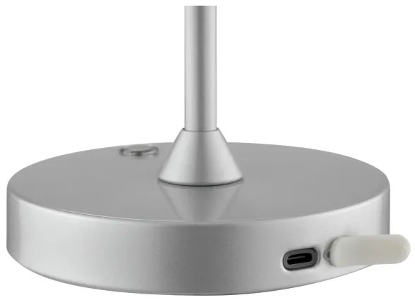 Brilliant - LED stmievateľná nabíjateľná dotyková stolná lampa ELORA LED/2,5W/5V 2700K IP44 strieborná