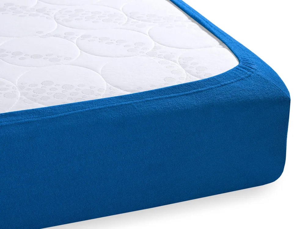 Froté napínacie prestieradlo na vysoký matrac FR-016 Modré 80 x 200 - výška 30 cm