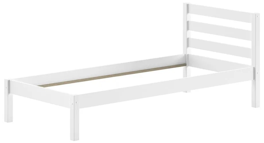 Biela detská posteľ z borovicového dreva bez roštu 90x200 cm Pino – Vipack