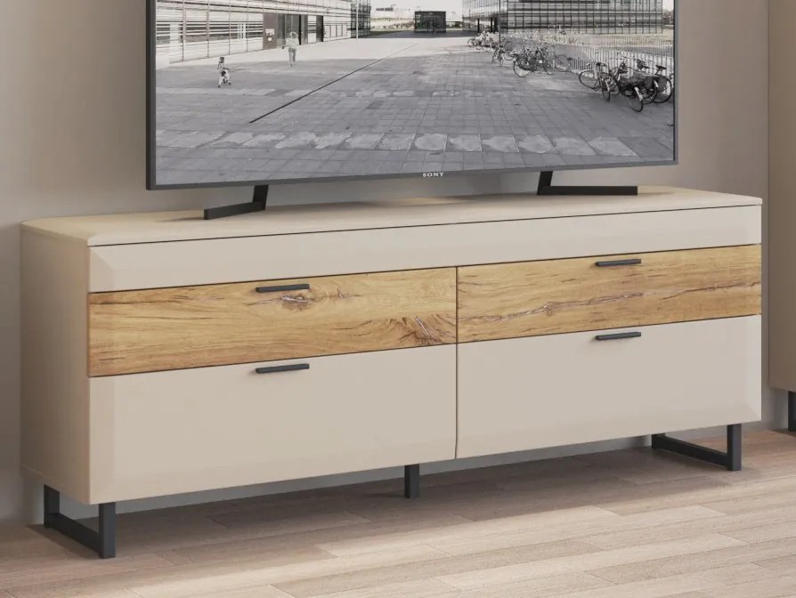 TV skrinka Romy, šedá/dub