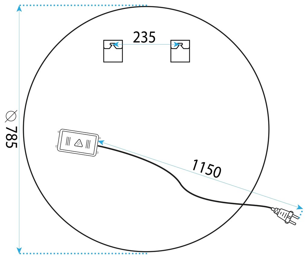 Tutumi Rea, kúpeľňové LED zrkadlo 80cm BAS P11242, HOM-05520
