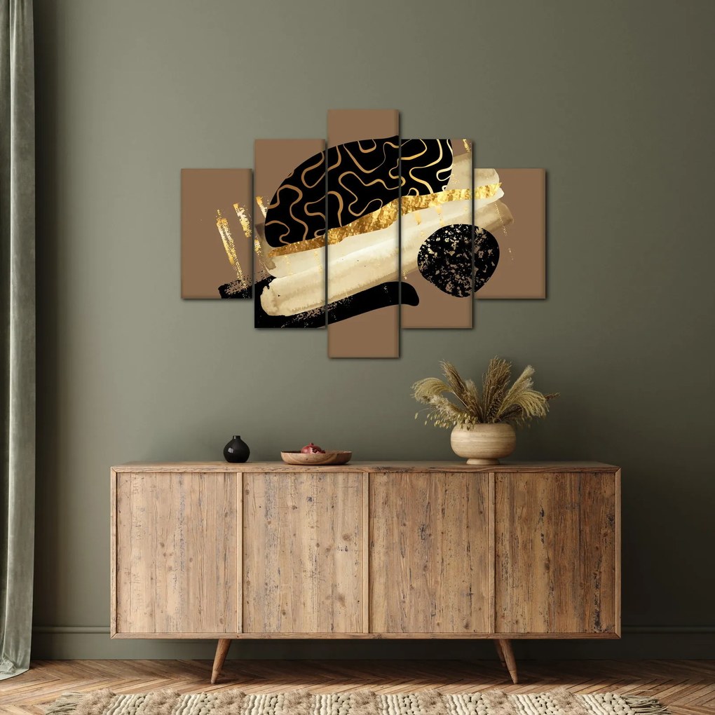 Obraz - Abstrakcia golden brown N⁰3 (150x105 cm)
