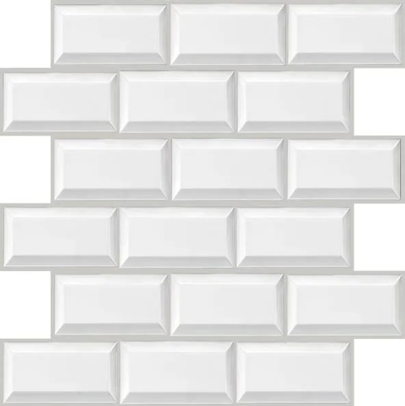 Samolepiace PVC panely 3D panely PCVS06, rozmer 30 x 30 cm, obklad biely, IMPOL TRADE